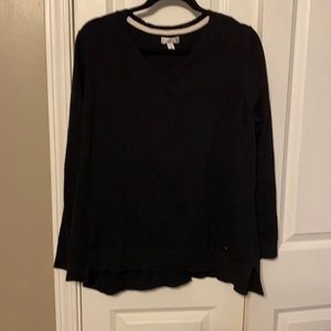 Black V-neck sweater